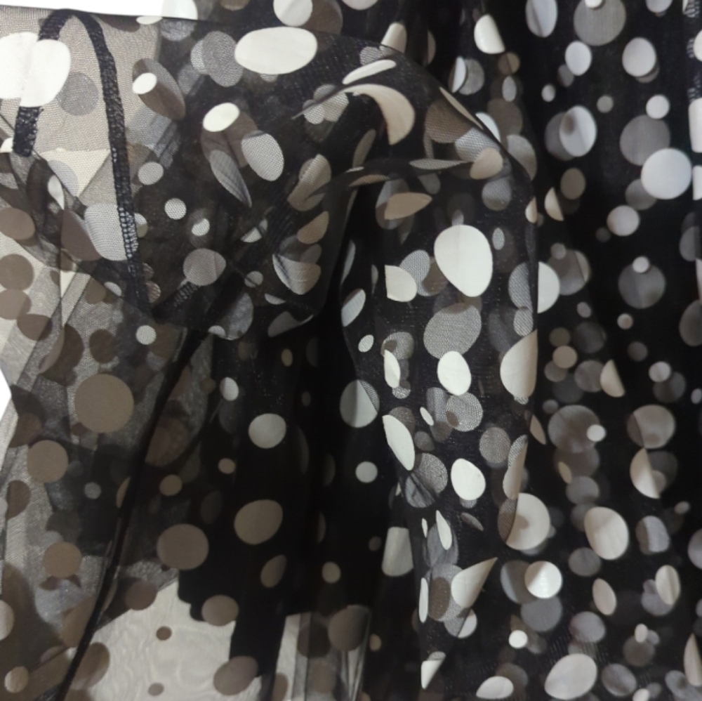 Lane Bryant Black & White Polka Dot Party Skirt with Tulle - Picture 5 of 8
